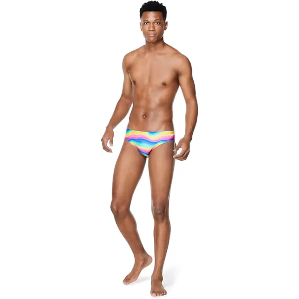 Speedo Mens Swimsuit Brief Endurance The OneRainbow Wave