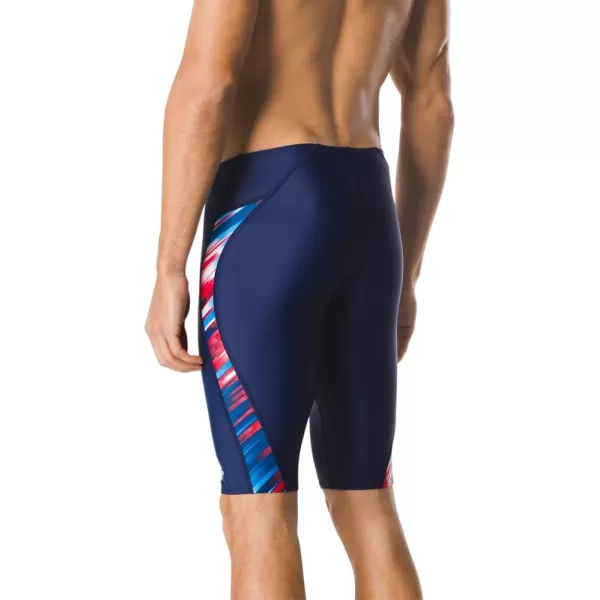 Speedo Mens Swimsuit Jammer Powerflex Eco Reigning LightNavyRedWhite
