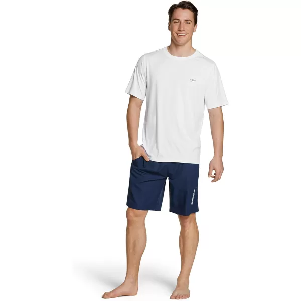 Speedo Mens UV Swim Shirt Basic Easy Short Sleeve Regular FitWhite