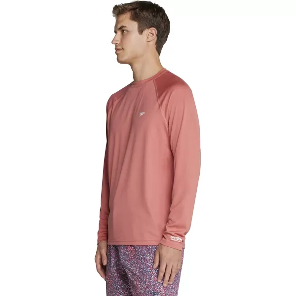 Speedo Mens Uv Swim Shirt Easy Long Sleeve Regular FitFaded Rose