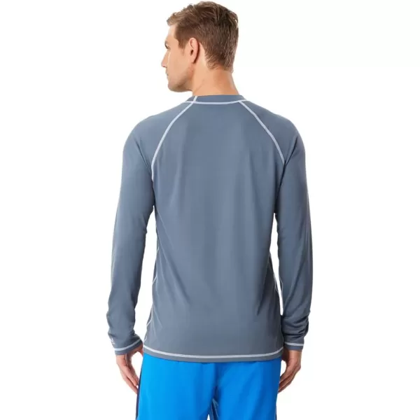 Speedo Mens Uv Swim Shirt Long Sleeve Loose Fit Easy TeeDeep Steel