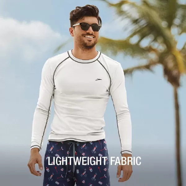 Speedo Mens Uv Swim Shirt Long Sleeve Loose Fit Easy TeeGranite