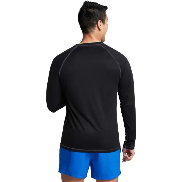 Speedo Mens Uv Swim Shirt Long Sleeve Loose Fit Easy TeeSpeedo Black