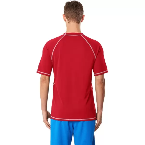 Speedo Mens Uv Swim Shirt ShortSleeve Loose Fit Easy TeeAtomic Red