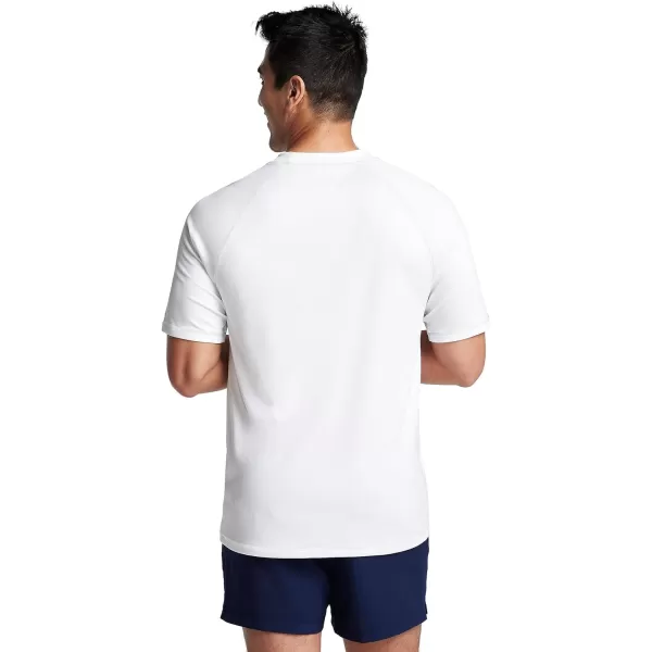 Speedo Mens Uv Swim Shirt ShortSleeve Loose Fit Easy TeeWhite