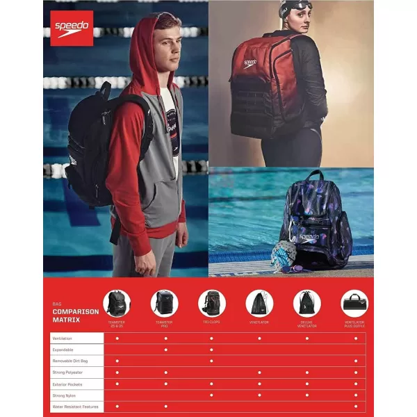 Speedo UnisexAdult Large Teamster Backpack 35LiterFrost GreyBlack