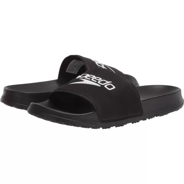 Speedo UnisexAdult Sandal Deck SlideBlackWhite