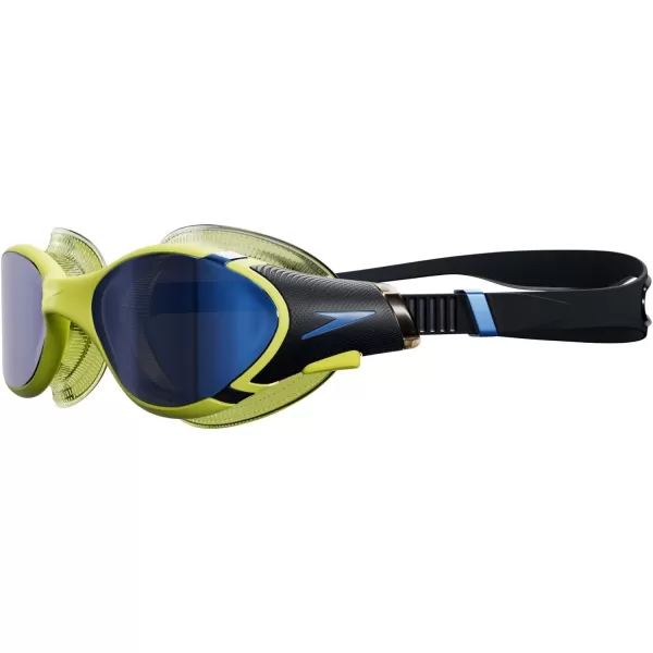 Speedo UnisexAdult Swim Goggle Biofuse 20Black HyperSapphire Mirrored