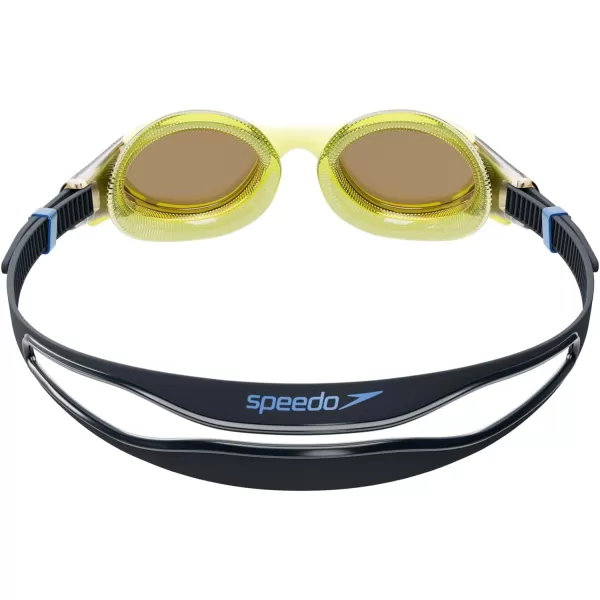 Speedo UnisexAdult Swim Goggle Biofuse 20Black HyperSapphire Mirrored