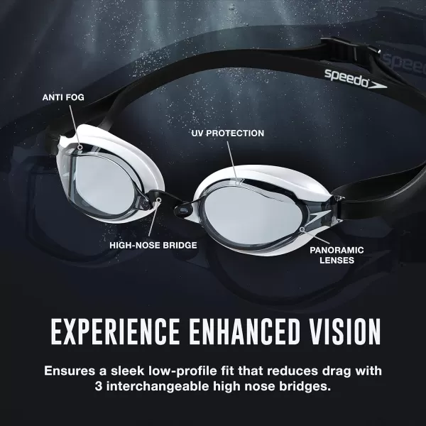 Speedo UnisexAdult Swim Goggles Speed Socket 20BlackSilver Mirrored