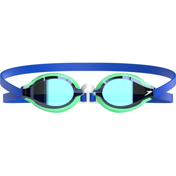 Speedo UnisexAdult Swim Goggles Speed Socket 20Cobalt PopGreen GlowFlash Blue Mirrored