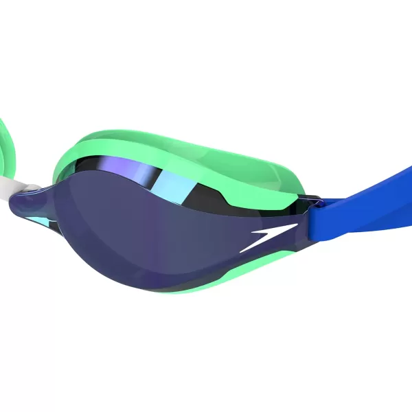 Speedo UnisexAdult Swim Goggles Speed Socket 20Cobalt PopGreen GlowFlash Blue Mirrored