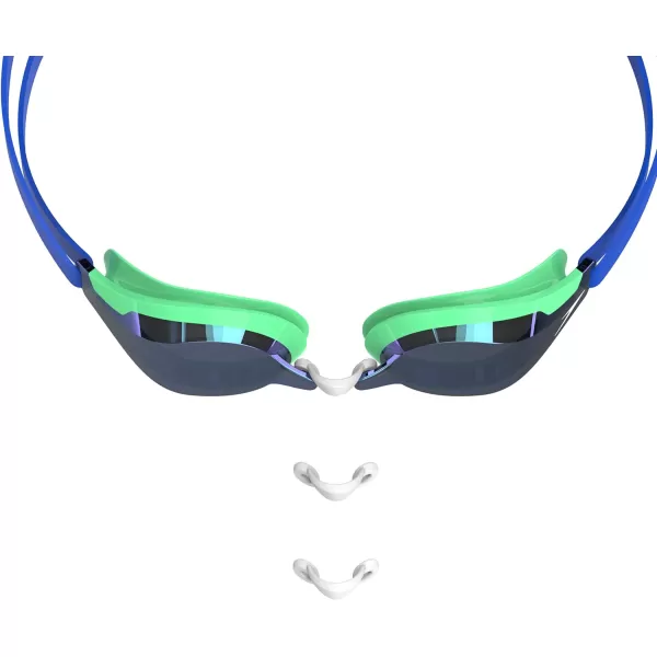 Speedo UnisexAdult Swim Goggles Speed Socket 20Cobalt PopGreen GlowFlash Blue Mirrored