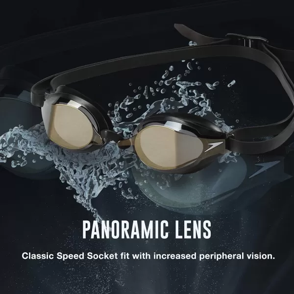 Speedo UnisexAdult Swim Goggles Speed Socket 20Gold Mirrored