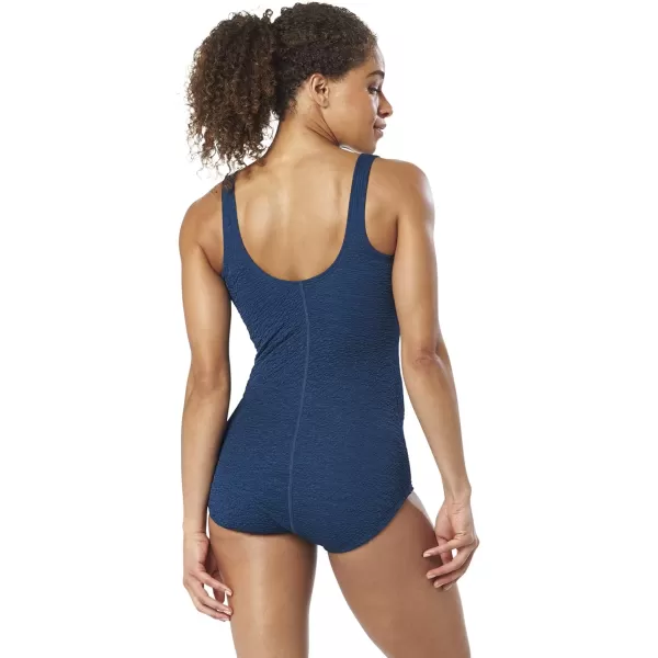 Speedo Womens Pebble Texture One Piece Swimsuit with Builtin Bra CupsDeep Teal