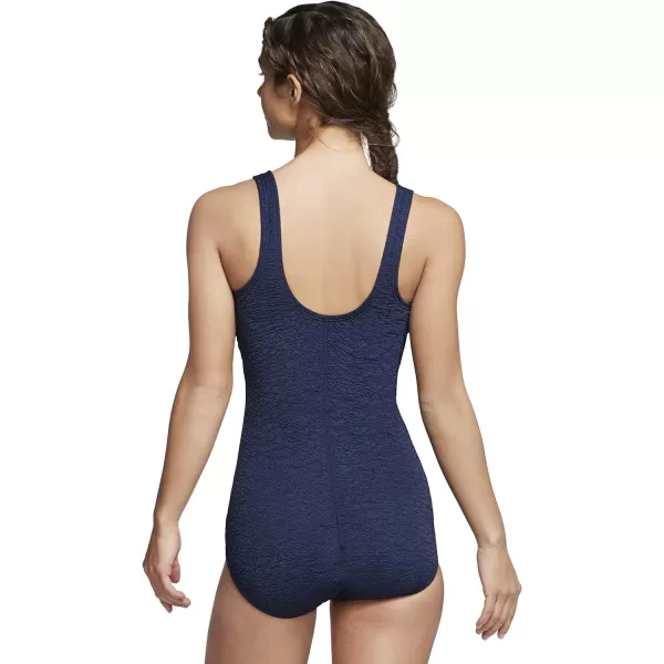 Speedo Womens Pebble Texture One Piece Swimsuit with Builtin Bra CupsPeacoat