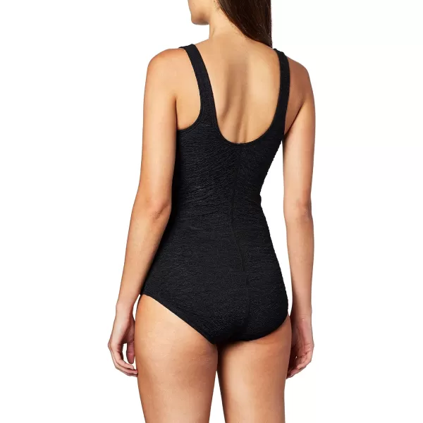 Speedo Womens Pebble Texture One Piece Swimsuit with Builtin Bra CupsSpeedo Black