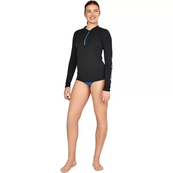 Speedo Womens Precision Pleat Zip RashguardAnthracite