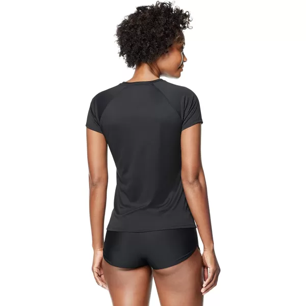 Speedo Womens Solid Short Sleeve RashguardNew Speedo Black