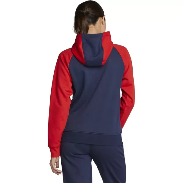 Speedo Womens Sweatshirt Full Zip Hooded Jacket Team Warm UpRedWhiteBlue