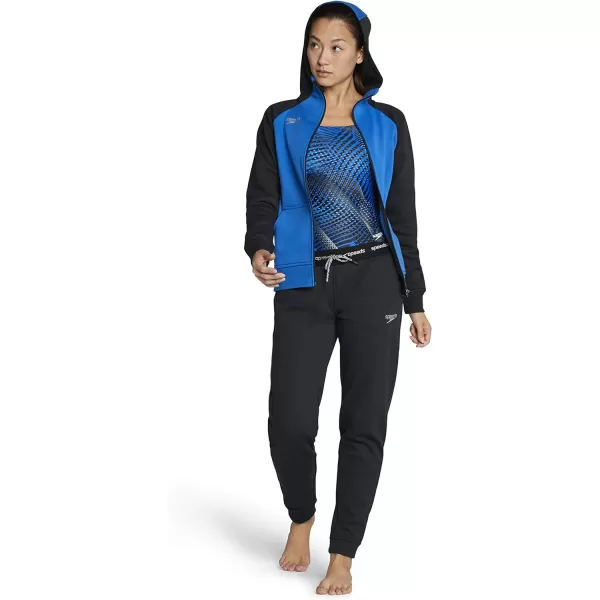 Speedo Womens Sweatshirt Full Zip Hooded Jacket Team Warm UpSpeedo Blue