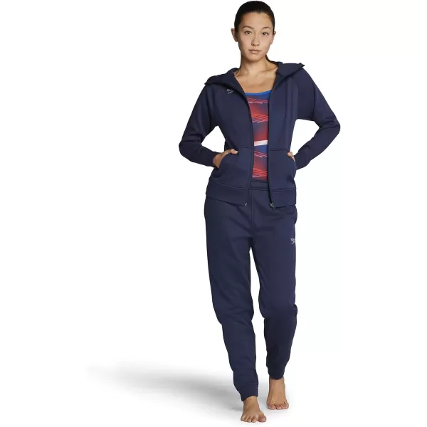 Speedo Womens Sweatshirt Full Zip Hooded Jacket Team Warm UpSpeedo Navy