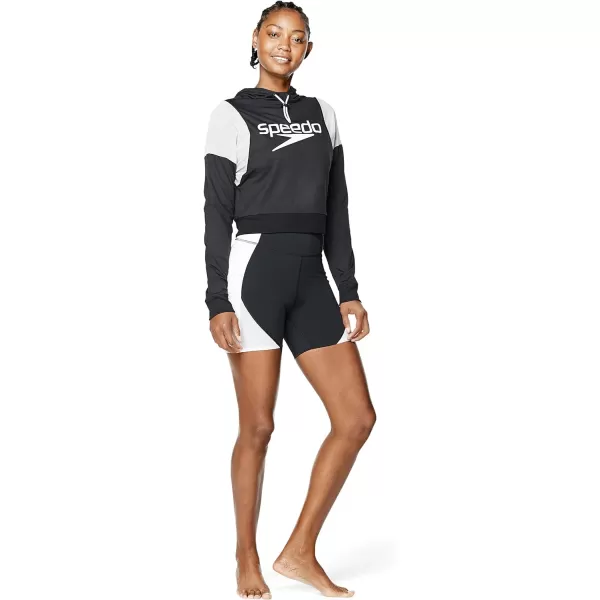 Speedo Womens Sweatshirt Vintage Cropped HoodieSpeedo Black Active