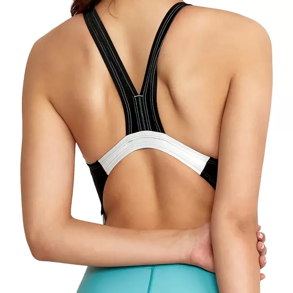 Speedo Womens Swimsuit One Piece Creora Highclo Quantum Splice High Cut SolidFusion Porcelain