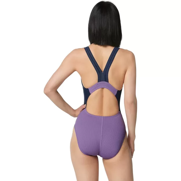 Speedo Womens Swimsuit One Piece Creora Highclo Quantum Splice High Cut SolidRib Fairy Wren