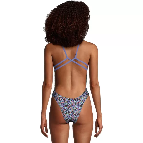 Speedo Womens Swimsuit One Piece Endurance Fixed Back Double StrapBlackBlue