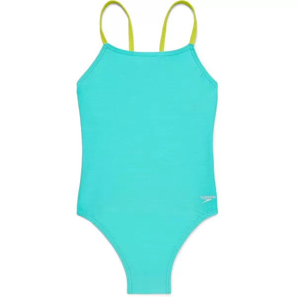 Speedo Womens Swimsuit One Piece Endurance Fixed Back Double StrapFresh Blue