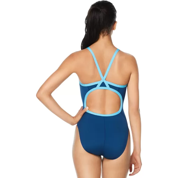 Speedo Womens Swimsuit One Piece Endurance Flyback Solid Adult Team ColorsNavyBlue