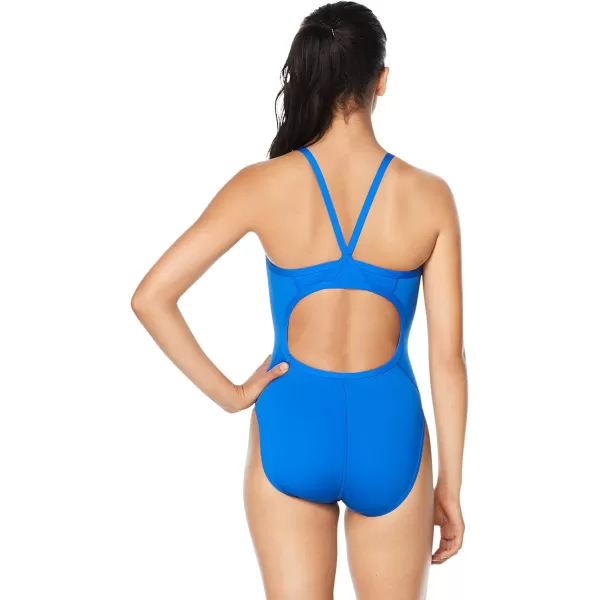 Speedo Womens Swimsuit One Piece Endurance Flyback Solid Adult Team ColorsSpeedo Blue