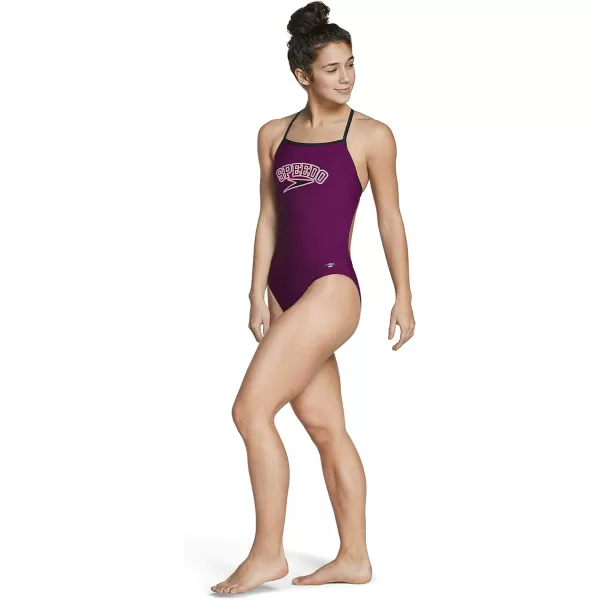 Speedo Womens Swimsuit One Piece Endurance The One Printed Team ColorsCabernet
