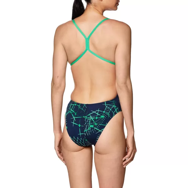 Speedo Womens Swimsuit One Piece Endurance The One Printed Team ColorsGalactic BlueGreen