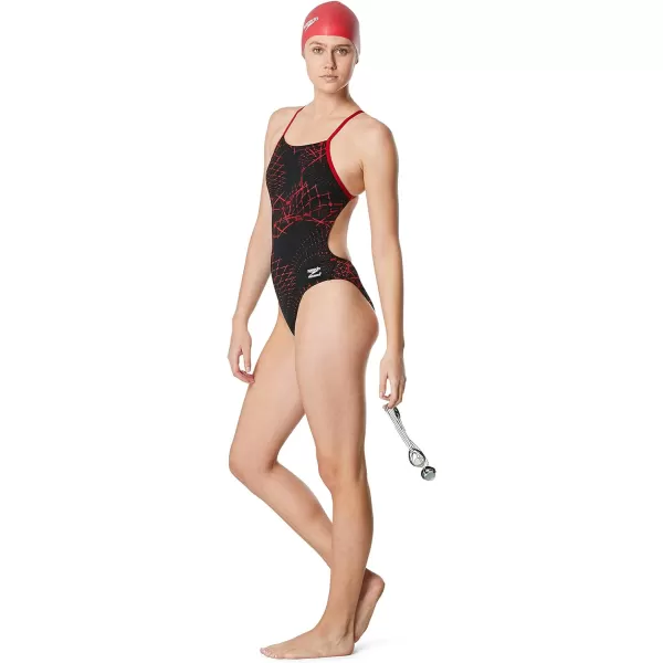 Speedo Womens Swimsuit One Piece Endurance The One Printed Team ColorsGalactic Speedo Red
