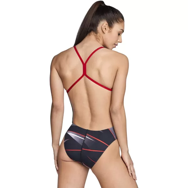 Speedo Womens Swimsuit One Piece Endurance The One Printed Team ColorsInfinite Speedo Red