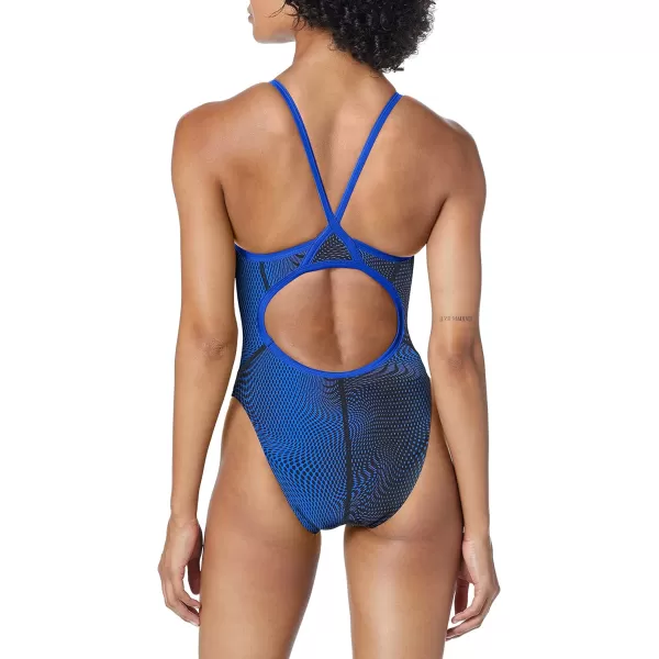 Speedo Womens Swimsuit One Piece PowerFlex Flyback Printed Adult Team ColorsHydro Speedo Blue