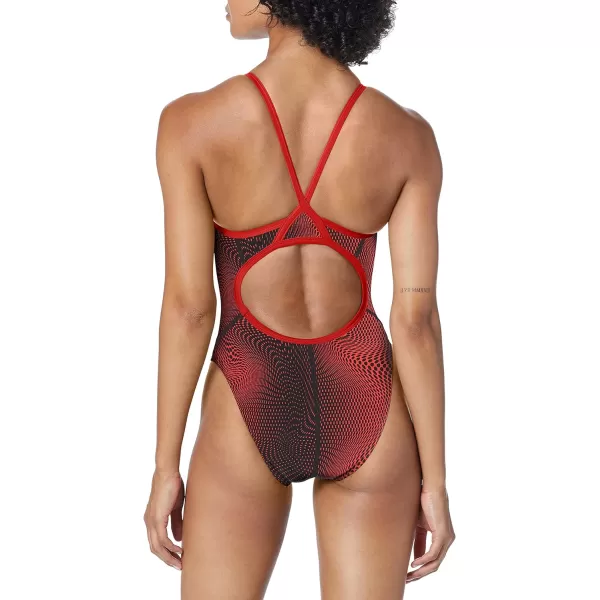 Speedo Womens Swimsuit One Piece PowerFlex Flyback Printed Adult Team ColorsHydro Speedo Red