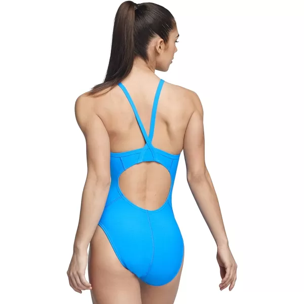 Speedo Womens Swimsuit One Piece PowerFlex Flyback Printed Adult Team ColorsPride Neon Blue