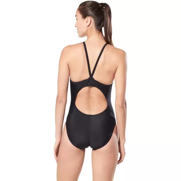 Speedo Womens Swimsuit One Piece PowerFlex Flyback Printed Adult Team ColorsRainbow Brights