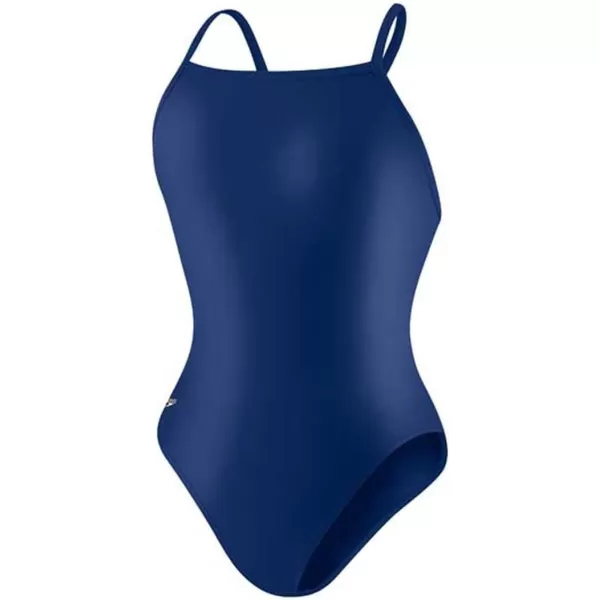 Speedo Womens Swimsuit One Piece PowerFlex Flyback Solid Adult Team ColorsSpeedo Navy