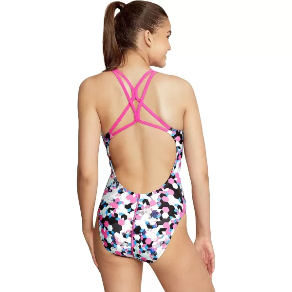 Speedo Womens Swimsuit One Piece Thin Strap High CutPrism Festival Fuchsia