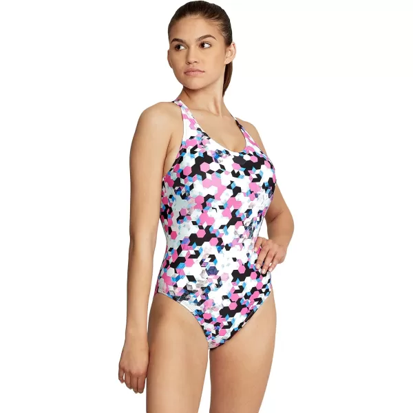 Speedo Womens Swimsuit One Piece Thin Strap High CutPrism Festival Fuchsia