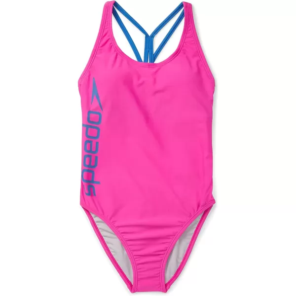 Speedo Womens Swimsuit One Piece Thin Strap High CutRose Violet