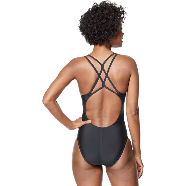 Speedo Womens Swimsuit One Piece Thin Strap High CutSpeedo Black