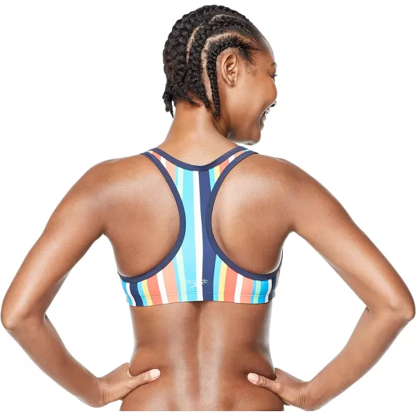 Speedo Womens Swimsuit TopClean Stripe Multi