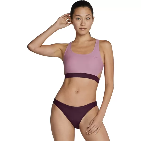 Speedo Womens Swimsuit TopKeyhole Mauve Orchid