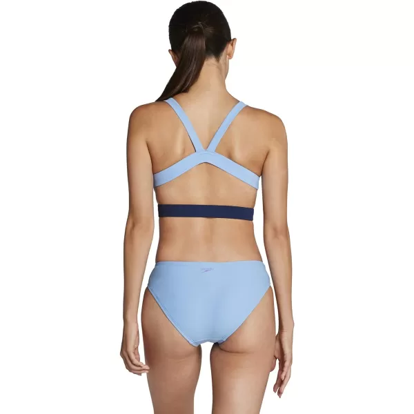 Speedo Womens Swimsuit TopKeyhole Robbia Blue