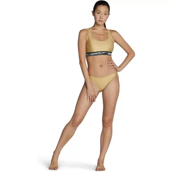 Speedo Womens Swimsuit TopLogo Gold